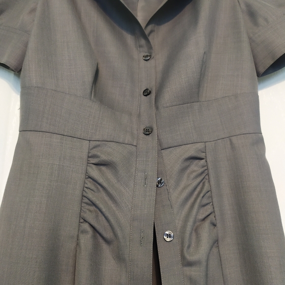 Calvin Klein gray grey midi dress collar buttons - Picture 5 of 9